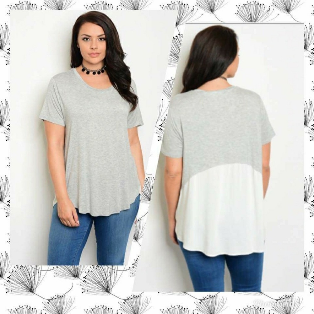 Gray and white shirt